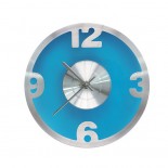 Zegar ścienny CYFRY niebieski, materiał metal, tworzywo, kolor niebieski 03049-03