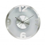 Zegar ścienny CYFRY biały, materiał metal, tworzywo, kolor biały 03049-19