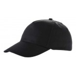 Polyester 5p cap black, kolor czarny