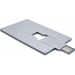 Pamięć USB w kształcie i wielkości karty kredytowej, kolor srebrny