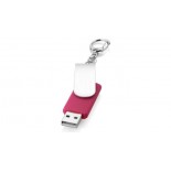 USB twister z domingiem, kolor czerwony, srebrny