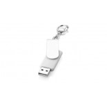 USB twister z domingiem, kolor bialy, srebrny