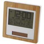 Cyfrowy zegar na baterie słoneczne Drewno,bialy 12345300