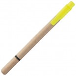 Długopis z zakreślaczem, kolor żółty 1276008