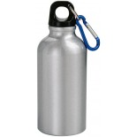 Butelka na napoje z karabińczykiem 350 ml, materiał aluminium, kolor srebrny 14048