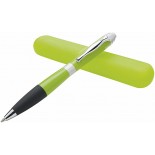 Długopis FULDA w tubie zielony, materiał tworzywo, metal, kolor zielony jasny 14159-13