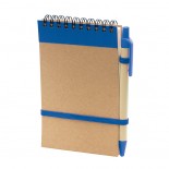 Notes z długopisem MILO niebieski, 70 kartek, materiał karton, papier, tworzywo, kolor niebieski 17121-03