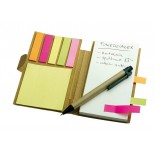 Notes ekologiczny z długopisem, materiał karton, papier, tworzywo, kolor naturalny 17133