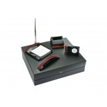 Komplet na biurko czerwono-czarny, materiał metal, kolor barwny 17371