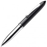 Długopis z lampką LED i pałeczką dotykową, kolor czarny 1775703