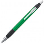 Plastikowy długopis o metalicznym połysku, kolor zielony 1865209