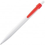 Plastikowy długopis z kolorowym klipem, kolor czerwony 1865605