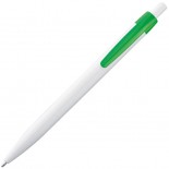 Plastikowy długopis z kolorowym klipem, kolor zielony 1865609