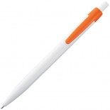 Plastikowy długopis z kolorowym klipem, kolor pomarańczowy 1865610