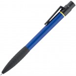 Długopis plastikowy z żółtym zakreślaczem, kolor niebieski 1895304