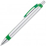 Plastikowy długopis z niebieskim wkładem, kolor zielony 1896809