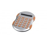 Owalny kalkulator pomaranczowyo-srebrny, kolor pomaranczowy