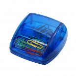 Pojemnik na spinacze niebieski, materiał tworzywo, kolor niebieski 20072-03