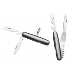 Przybornik turystyczny - nóż, widelec, korkociąg, materiał metal, kolor srebrny 29027