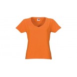 T-shirt Heavy Super Club damski V-neck, kolor pomaranczowy, rozmiar S