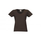 T-shirt Heavy Super Club damski V-neck, kolor brazowy, rozmiar S