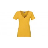 T-shirt Mokau damski V-neck, kolor zloty, rozmiar M