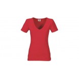 T-shirt Mokau damski V-neck, kolor czerwony, rozmiar L