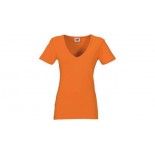 T-shirt Mokau damski V-neck, kolor pomaranczowy, rozmiar S