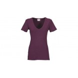 T-shirt Mokau damski V-neck, kolor sliwkowy, rozmiar L