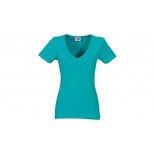T-shirt Mokau damski V-neck, kolor turkusowy, rozmiar S