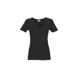 T-shirt Mokau damski V-neck, kolor czarny, rozmiar S