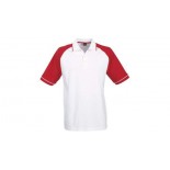 Polo Sydney raglan, kolor bialy, czerwony, rozmiar Large