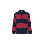 Bluza rugby Zerega, kolor czerwony, granatowy, rozmiar S