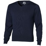 Sweter z dekoltem typu V Granatowy 33230491