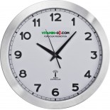 Duży zegar ścienny z metalu, kolor biały 4327506