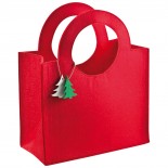 Filcowa torba z zawieszką w kształcie choinki, kolor czerwony 6898805