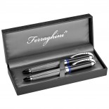 Zestaw piśmienniczy Ferraghini z niebieskim pierścieniem, kolor niebieski F22004