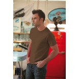 T-Shirt męski z krótkim rękawem, kolor brązowy MC15001-L