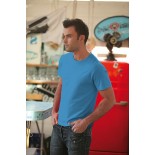 T-Shirt męski z krótkim rękawem, kolor jasno niebieski MC15024-S