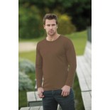 T-Shirt męski z długim rękawem, kolor brązowy MCL18001-L