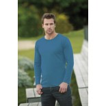 T-Shirt męski z długim rękawem, kolor denim blue MCL18035-XXL