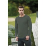 T-Shirt męski z długim rękawem, kolor khaki MCL18040-L