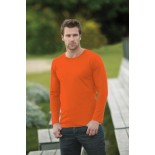 T-Shirt męski z długim rękawem, kolor ciemno pomarańczowy MCL18051-L