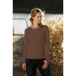 T-Shirt damski z długim rękawem, kolor brązowy WCLS20501-L