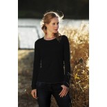 T-Shirt damski z długim rękawem, kolor czarny WCLS20503-XXL