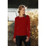T-Shirt damski z długim rękawem, kolor ciemno czerwony WCLS20555-S