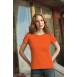 T-Shirt damski z krótkim rękawem, kolor ciemno pomarańczowy WCS18051-L
