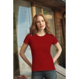 T-Shirt damski z krótkim rękawem, kolor ciemno czerwony WCS18055-L