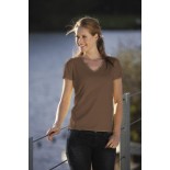 T-Shirt damski z krótkim rękawem, kolor brązowy WVS18001-L