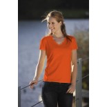 T-Shirt damski z krótkim rękawem, kolor ciemno pomarańczowy WVS18051-L